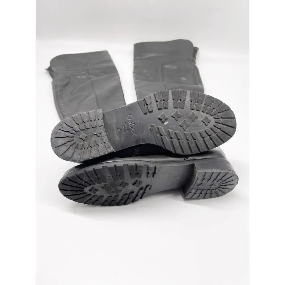 GABOR Black Leather High Boots